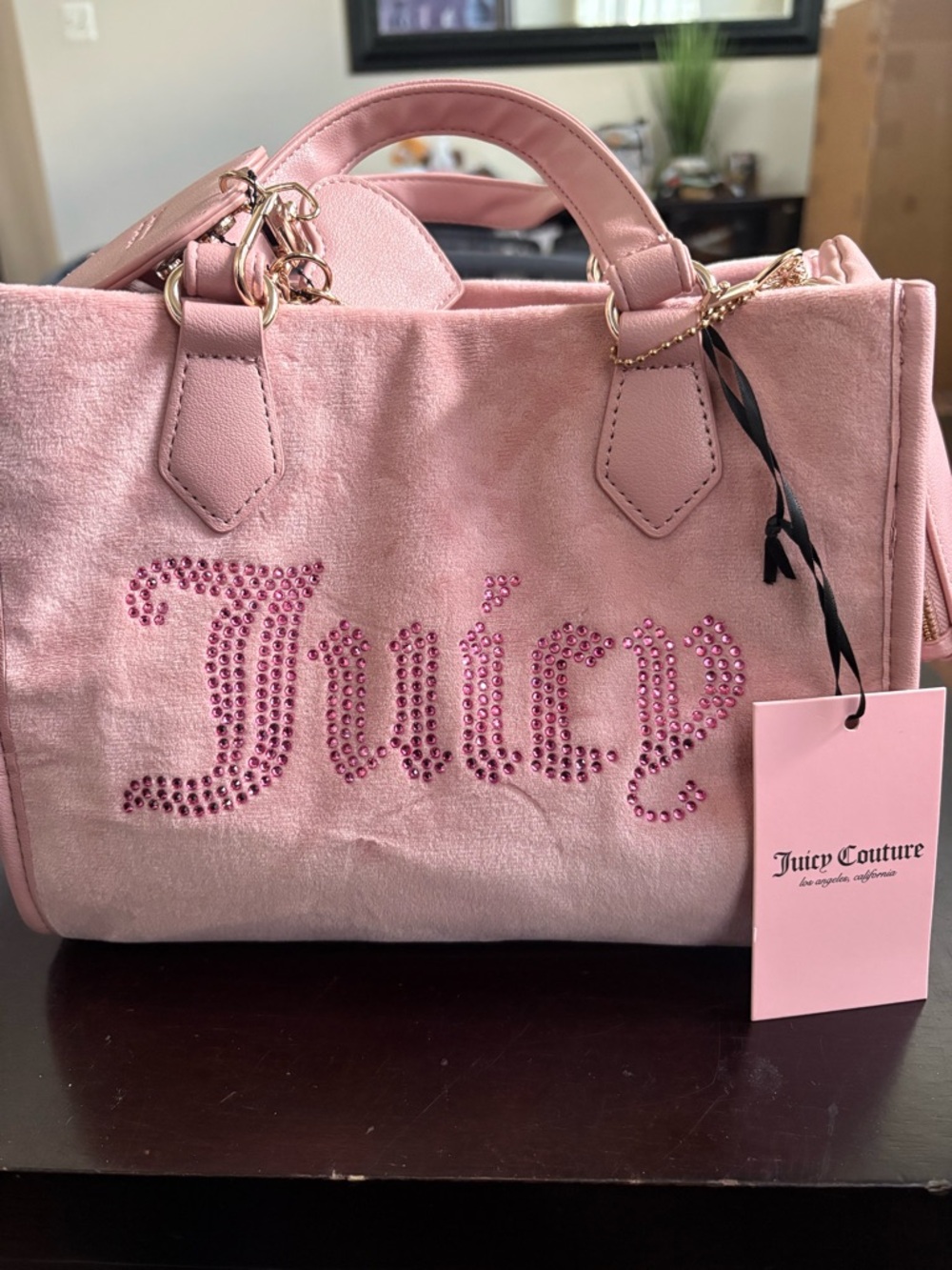 3pc Juicy Couture Heart Dangle Tote Set